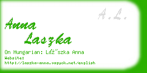 anna laszka business card